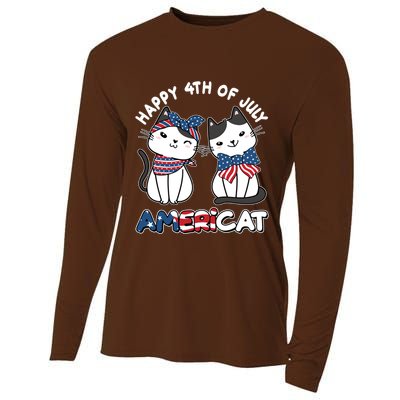 Cute Happy 4th Of July Americat Cooling Performance Long Sleeve Crew