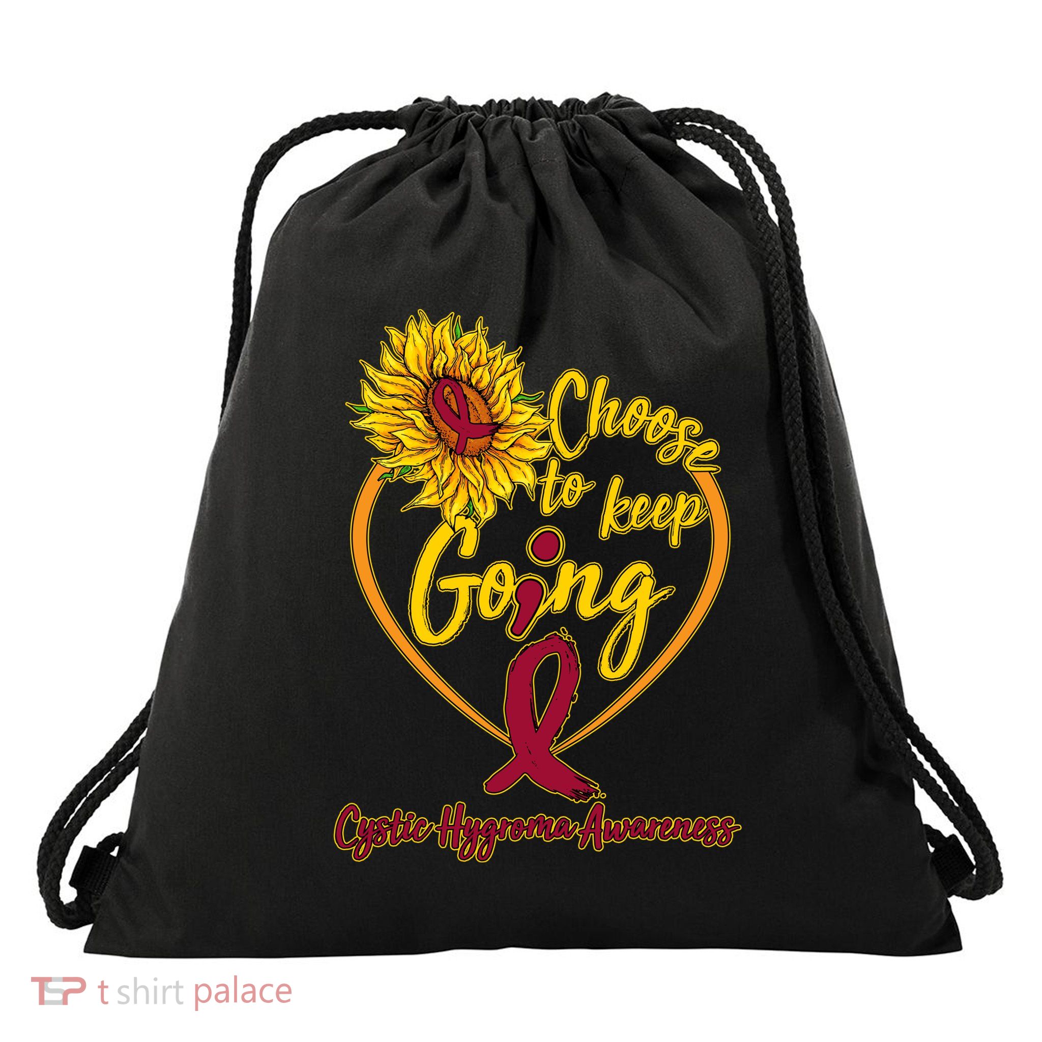 Cystic Hygroma Awareness Choose To Keep Going Drawstring Bag