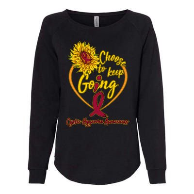 Cystic Hygroma Awareness Choose To Keep Going Womens California Wash Sweatshirt