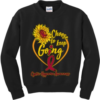 Cystic Hygroma Awareness Choose To Keep Going Kids Sweatshirt