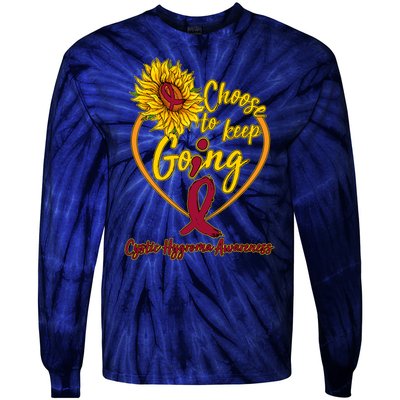 Cystic Hygroma Awareness Choose To Keep Going Tie-Dye Long Sleeve Shirt