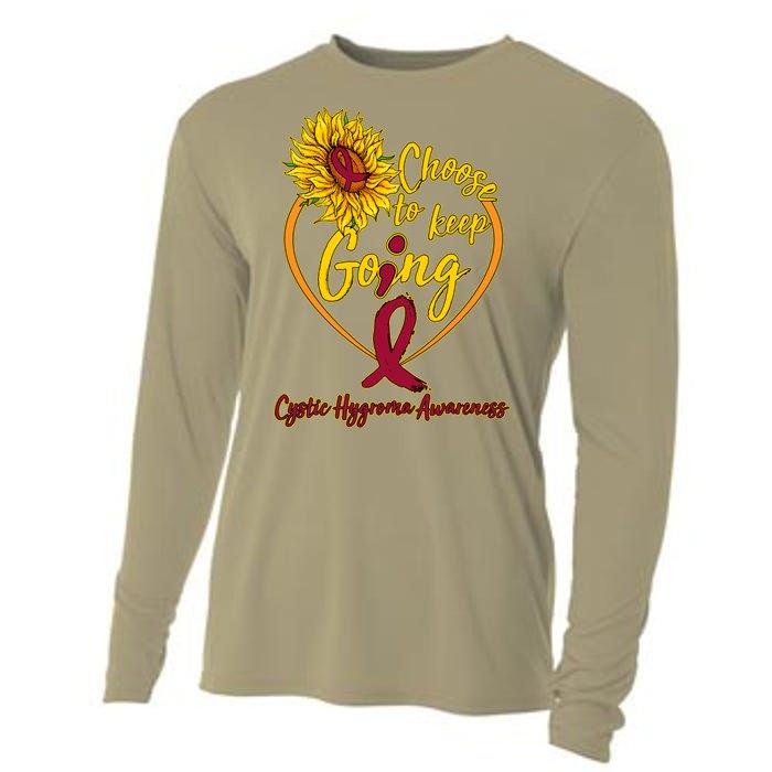 Cystic Hygroma Awareness Choose To Keep Going Cooling Performance Long Sleeve Crew