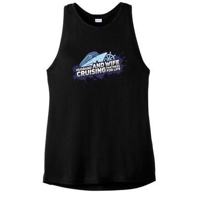 Cruising Husband And Wife Cruise Partners Cruise Cool Gift Ladies PosiCharge Tri-Blend Wicking Tank