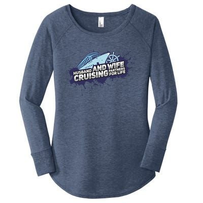 Cruising Husband And Wife Cruise Partners Cruise Cool Gift Women's Perfect Tri Tunic Long Sleeve Shirt