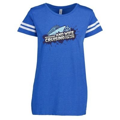 Cruising Husband And Wife Cruise Partners Cruise Cool Gift Enza Ladies Jersey Football T-Shirt