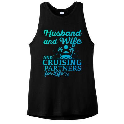 Cruising Husband And Wife Cruise Partners For Life Matching Great Gift Ladies PosiCharge Tri-Blend Wicking Tank