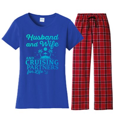 Cruising Husband And Wife Cruise Partners For Life Matching Great Gift Women's Flannel Pajama Set