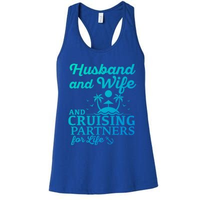 Cruising Husband And Wife Cruise Partners For Life Matching Great Gift Women's Racerback Tank