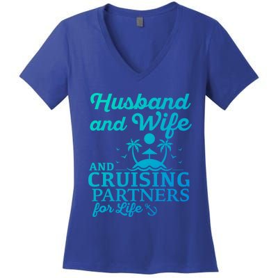 Cruising Husband And Wife Cruise Partners For Life Matching Great Gift Women's V-Neck T-Shirt