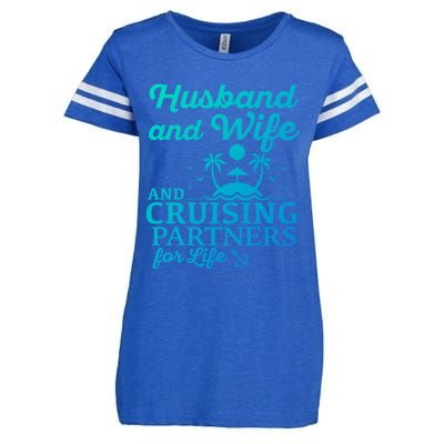 Cruising Husband And Wife Cruise Partners For Life Matching Great Gift Enza Ladies Jersey Football T-Shirt