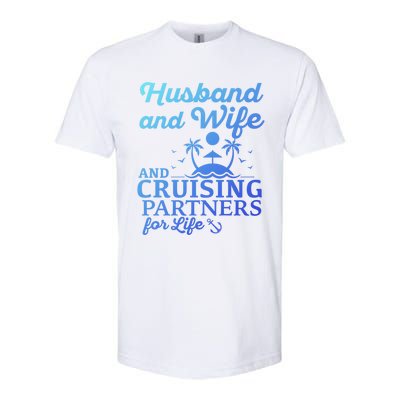 Cruising Husband And Wife Cruise Partners For Life Matching Great Gift Softstyle® CVC T-Shirt