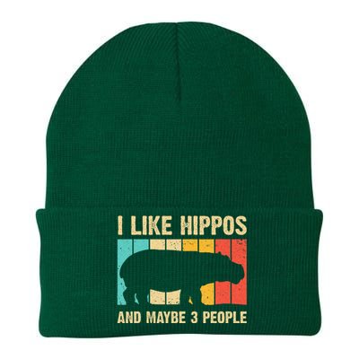 Cool Hippo Art Hippopotamus Hippo Lover Knit Cap Winter Beanie