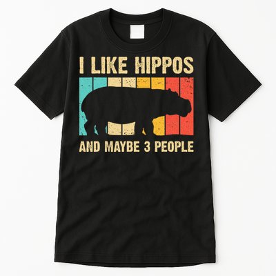 Cool Hippo Art Hippopotamus Hippo Lover Tall T-Shirt