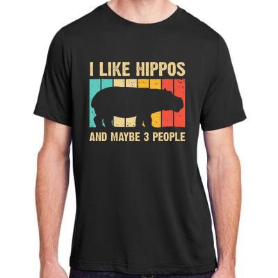 Cool Hippo Art Hippopotamus Hippo Lover Adult ChromaSoft Performance T-Shirt