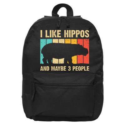 Cool Hippo Art Hippopotamus Hippo Lover 16 in Basic Backpack