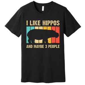 Cool Hippo Art Hippopotamus Hippo Lover Premium T-Shirt