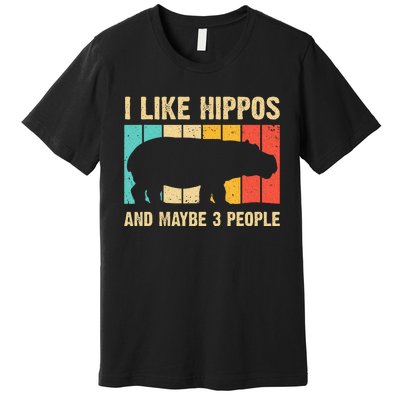 Cool Hippo Art Hippopotamus Hippo Lover Premium T-Shirt