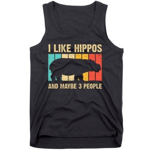 Cool Hippo Art Hippopotamus Hippo Lover Tank Top