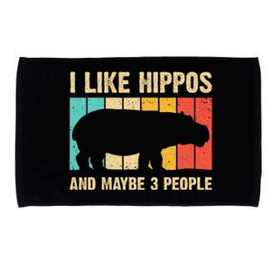 Cool Hippo Art Hippopotamus Hippo Lover Microfiber Hand Towel