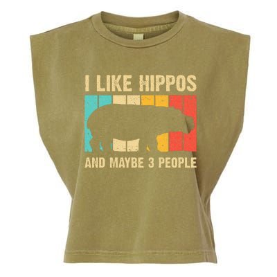 Cool Hippo Art Hippopotamus Hippo Lover Garment-Dyed Women's Muscle Tee