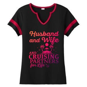 Cruising Husband And Wife Cruise Partners For Life Matching Great Gift Ladies Halftime Notch Neck Tee