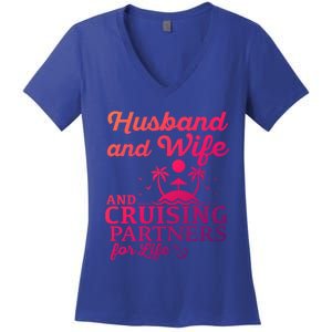 Cruising Husband And Wife Cruise Partners For Life Matching Great Gift Women's V-Neck T-Shirt