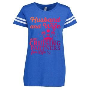 Cruising Husband And Wife Cruise Partners For Life Matching Great Gift Enza Ladies Jersey Football T-Shirt