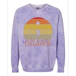 Coder Hide And Seek Champion Semi Colon Coding Programmer Colorblast Crewneck Sweatshirt