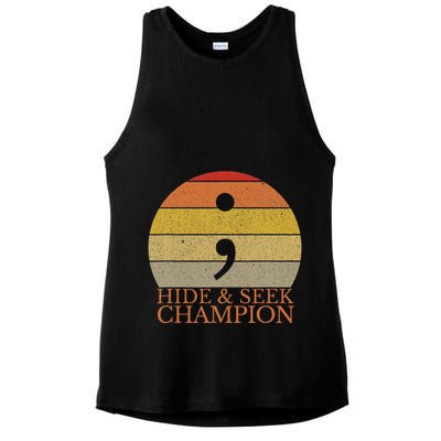 Coder Hide And Seek Champion Semi Colon Coding Programmer Ladies PosiCharge Tri-Blend Wicking Tank