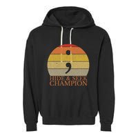 Coder Hide And Seek Champion Semi Colon Coding Programmer Garment-Dyed Fleece Hoodie