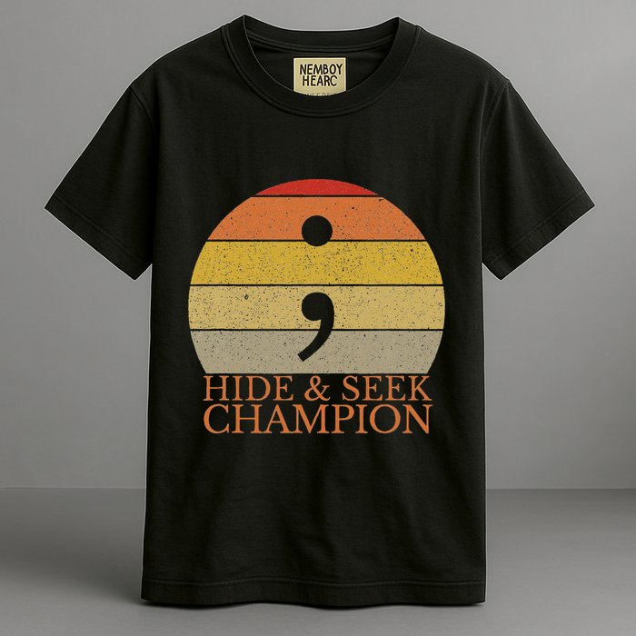 Coder Hide And Seek Champion Semi Colon Coding Programmer Comfort Colors T-Shirt