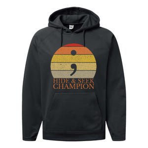 Coder Hide And Seek Champion Semi Colon Coding Programmer Performance Fleece Hoodie