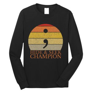 Coder Hide And Seek Champion Semi Colon Coding Programmer Long Sleeve Shirt