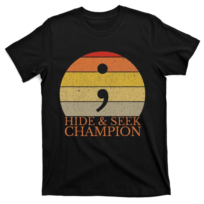 Coder Hide And Seek Champion Semi Colon Coding Programmer T-Shirt