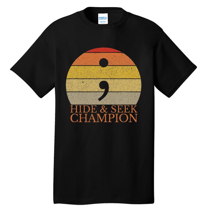 Coder Hide And Seek Champion Semi Colon Coding Programmer Tall T-Shirt