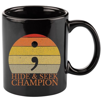 Coder Hide And Seek Champion Semi Colon Coding Programmer 11oz C Handle Ceramic Mug