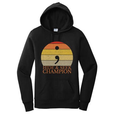 Coder Hide And Seek Champion Semi Colon Coding Programmer Women's Pullover Hoodie