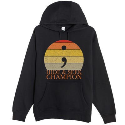 Coder Hide And Seek Champion Semi Colon Coding Programmer Premium Pullover Hoodie