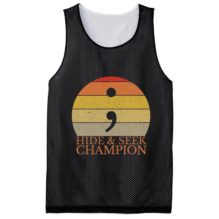 Coder Hide And Seek Champion Semi Colon Coding Programmer Mesh Reversible Basketball Jersey Tank