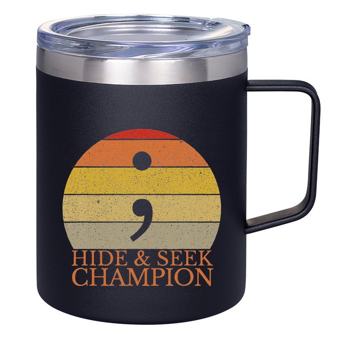 Coder Hide And Seek Champion Semi Colon Coding Programmer 12oz Stainless Steel Coffee Mug
