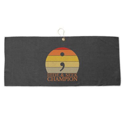 Coder Hide And Seek Champion Semi Colon Coding Programmer Large Microfiber Waffle Golf Towel