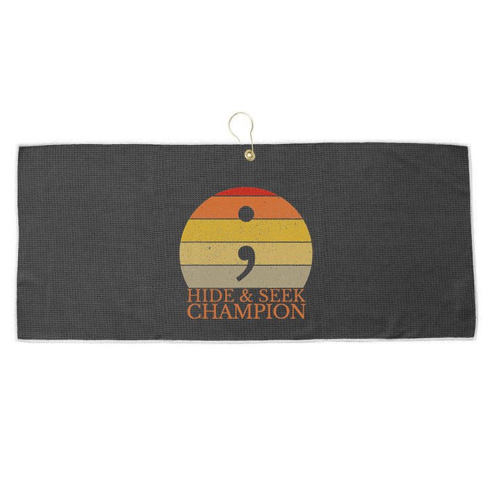 Coder Hide And Seek Champion Semi Colon Coding Programmer Large Microfiber Waffle Golf Towel