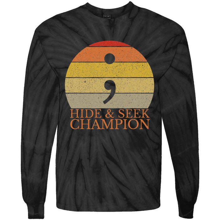 Coder Hide And Seek Champion Semi Colon Coding Programmer Tie-Dye Long Sleeve Shirt