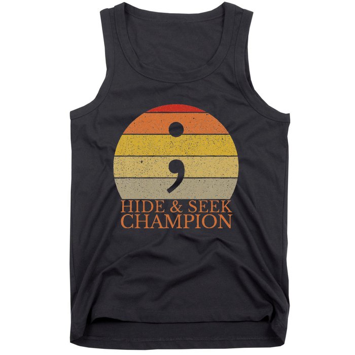 Coder Hide And Seek Champion Semi Colon Coding Programmer Tank Top