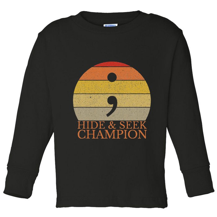 Coder Hide And Seek Champion Semi Colon Coding Programmer Toddler Long Sleeve Shirt