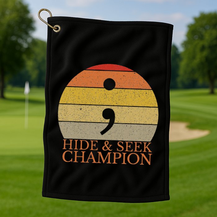 Coder Hide And Seek Champion Semi Colon Coding Programmer Golf Towel