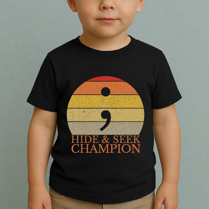 Coder Hide And Seek Champion Semi Colon Coding Programmer Toddler T-Shirt