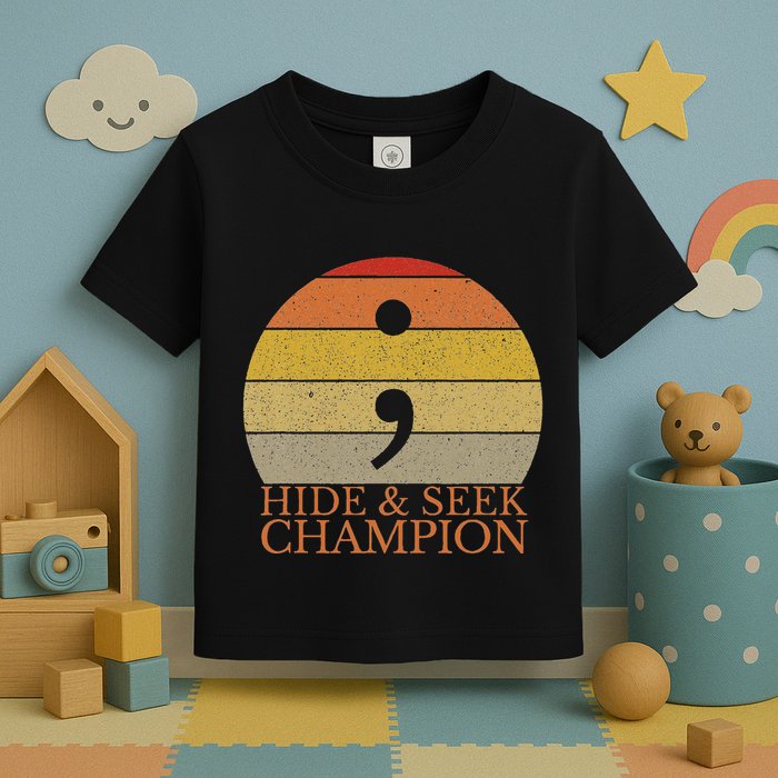Coder Hide And Seek Champion Semi Colon Coding Programmer Toddler T-Shirt