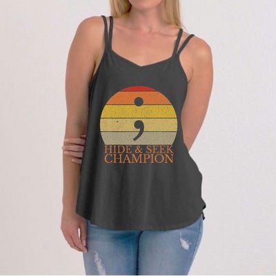 Coder Hide And Seek Champion Semi Colon Coding Programmer Women's Strappy Tank