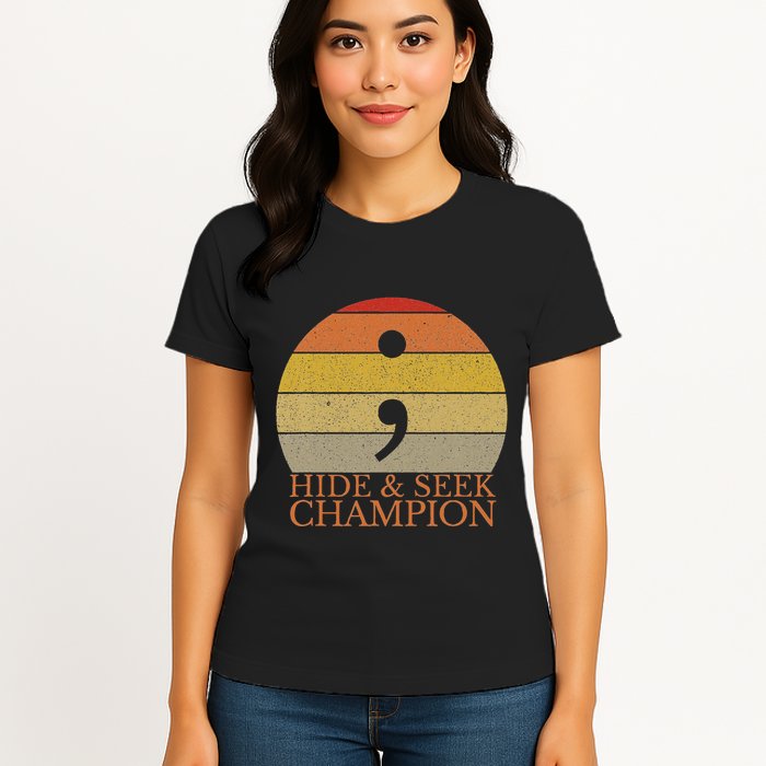 Coder Hide And Seek Champion Semi Colon Coding Programmer Women's T-Shirt